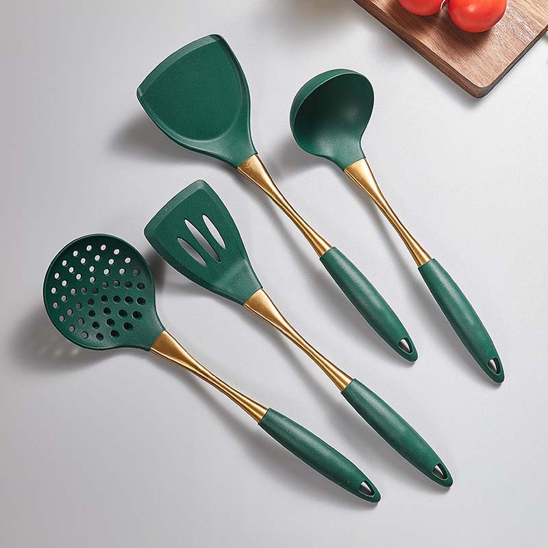 4pcs/set Resistant Silicone Spatula Spoon Cooking Kitchen Utensil Set