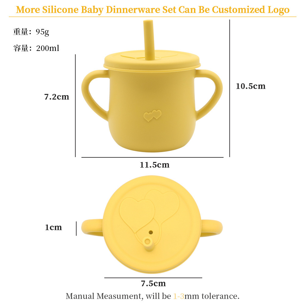 BPA Free Baby Silicone Straw Sippy Drinking Cup