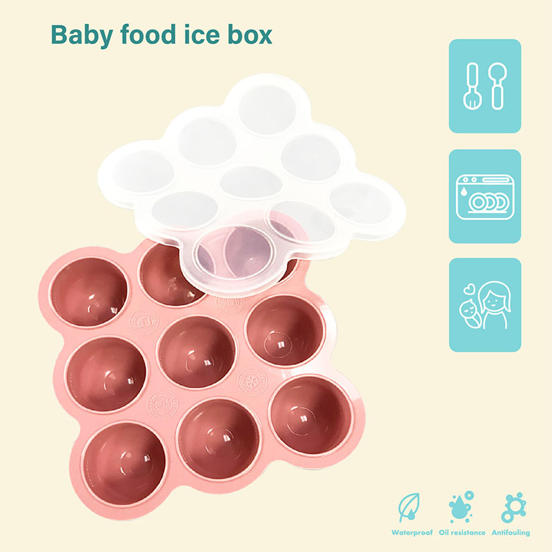 Wholesale Silicone Baby Food Freezer Storage Container Ice Cube Tray With Lid