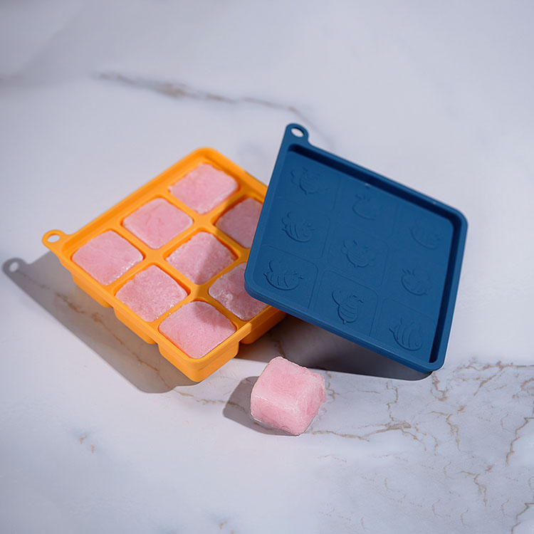 silicone ice tray soft silicone ice mold with lid