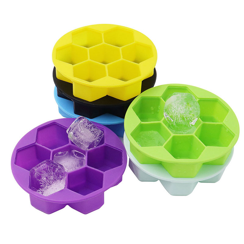 Ice Ball Cube Tray Molds Silicone With Cover
