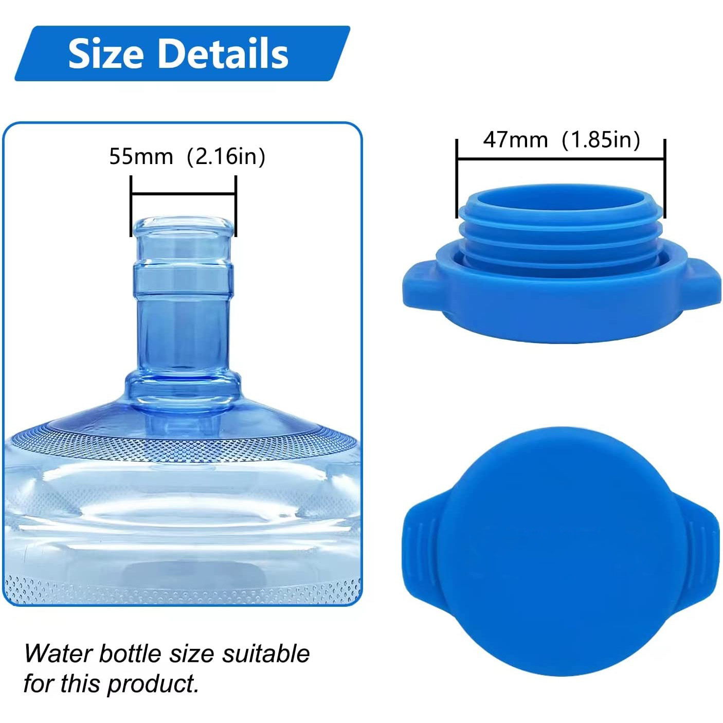 Water Jug Cap Reusable Sealing Leak for 5 gallon water bottle