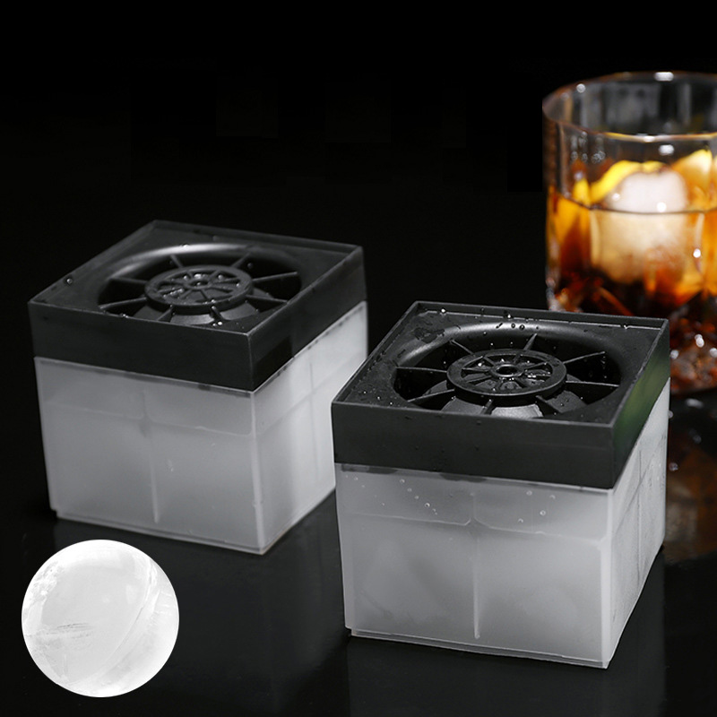 Nuevo diseño, molde para hacer bolas de hielo individuales, forma cuadrada, bandeja para bolas de hielo de whisky