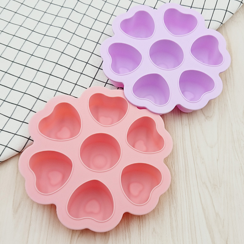 Molde de cubo de hielo de silicona con forma de corazón mini personalizado con tapas
