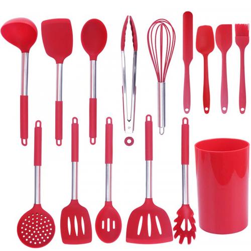 15 piezas de utensilios de cocina de silicona antiadherente, utensilios de cocina, fabricantes de juegos de herramientas
