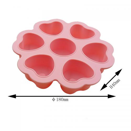 Molde de cubo de hielo de silicona con forma de corazón mini personalizado con tapas

