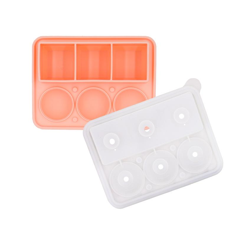 Silicone Ice Cube Tray Mold Maker With Lid And Bin